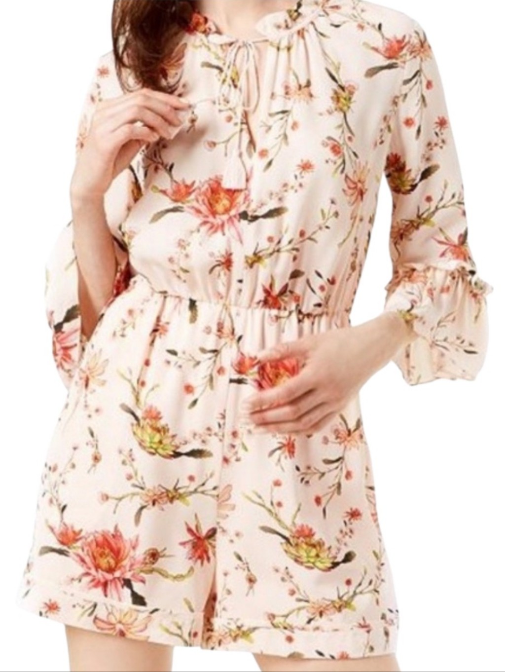 Rachel Zoe Floral Grace Silk Romper Pink 10 Nwt